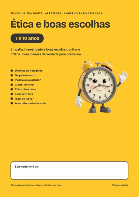 Capa do caderno Ética e boas escolhas
