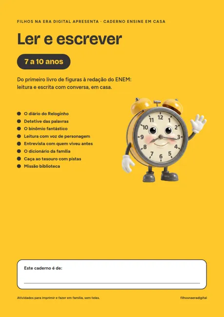 Capa do caderno Ler e escrever